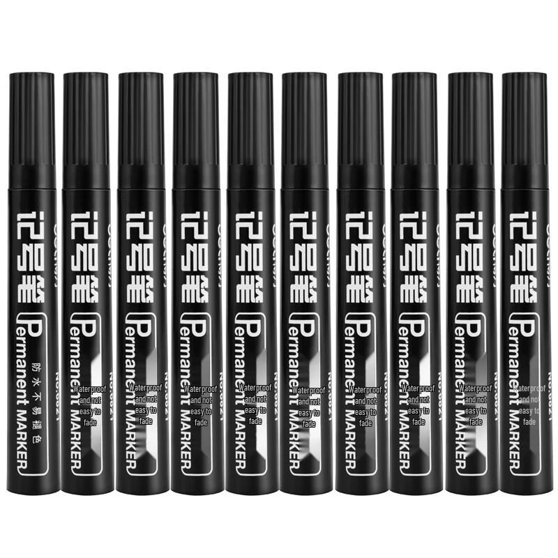 Deli 6821 Black Broad Tip Marker Pens