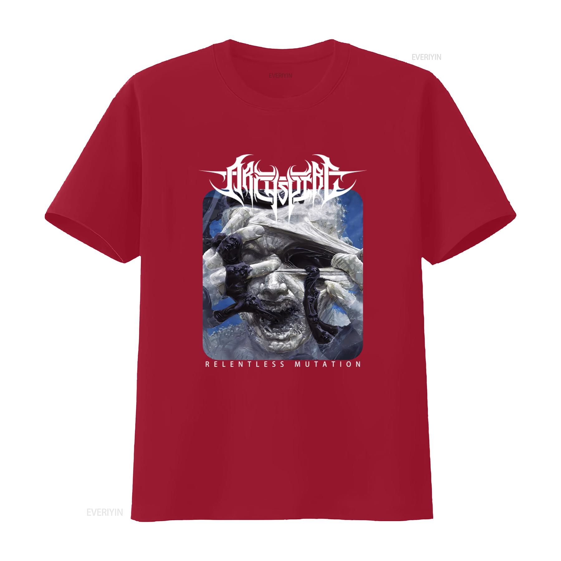 ARCHSPIRE Relentless Mutation T Shirt for Men Heavy Metal Band Merch vintage Washed Top For Everyday Wear Soft Versatile Casual S