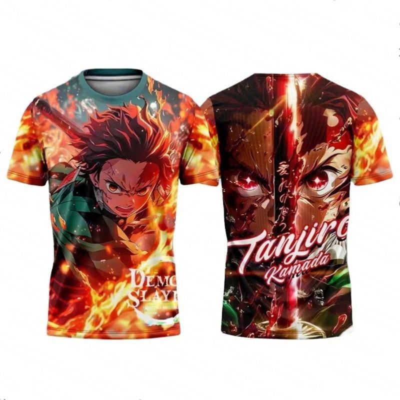 Bandai Anime Demon Slayer T-shirt Nezuko Kamado Stampa 3D T-shirt da Uomo Casual Streetwear Fan di Anime Basata Su
