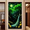 Diamond Mosaic Night Scenery Waterfall Swan Large Size Diy Diamond Painting Full Drill Jewelry Cross Stitch Kits Wall Decor