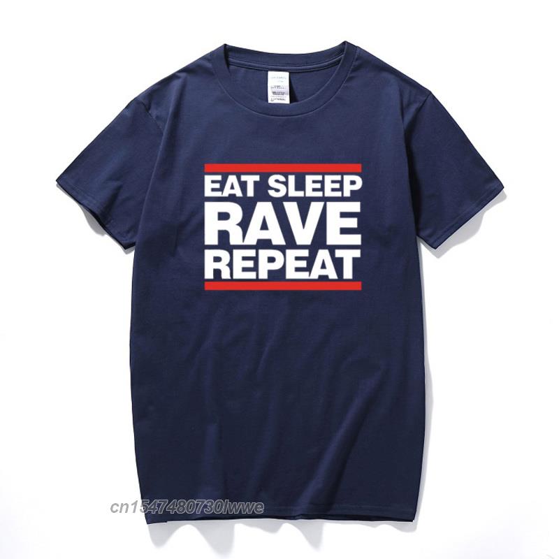 Eat Sleep Rave Repeat Cotton Tshirt Dj Dance Htid Hardcore Acid Ibiza Magaluf Cotton T Shirt Top Camiseta