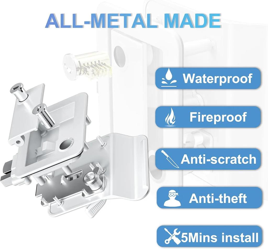 RV Lock Portable Camper Door Handle Latch with Built-in Deadbolt Anti-theft Metal Camper Door Lock for Camper RV Cargo Hauler