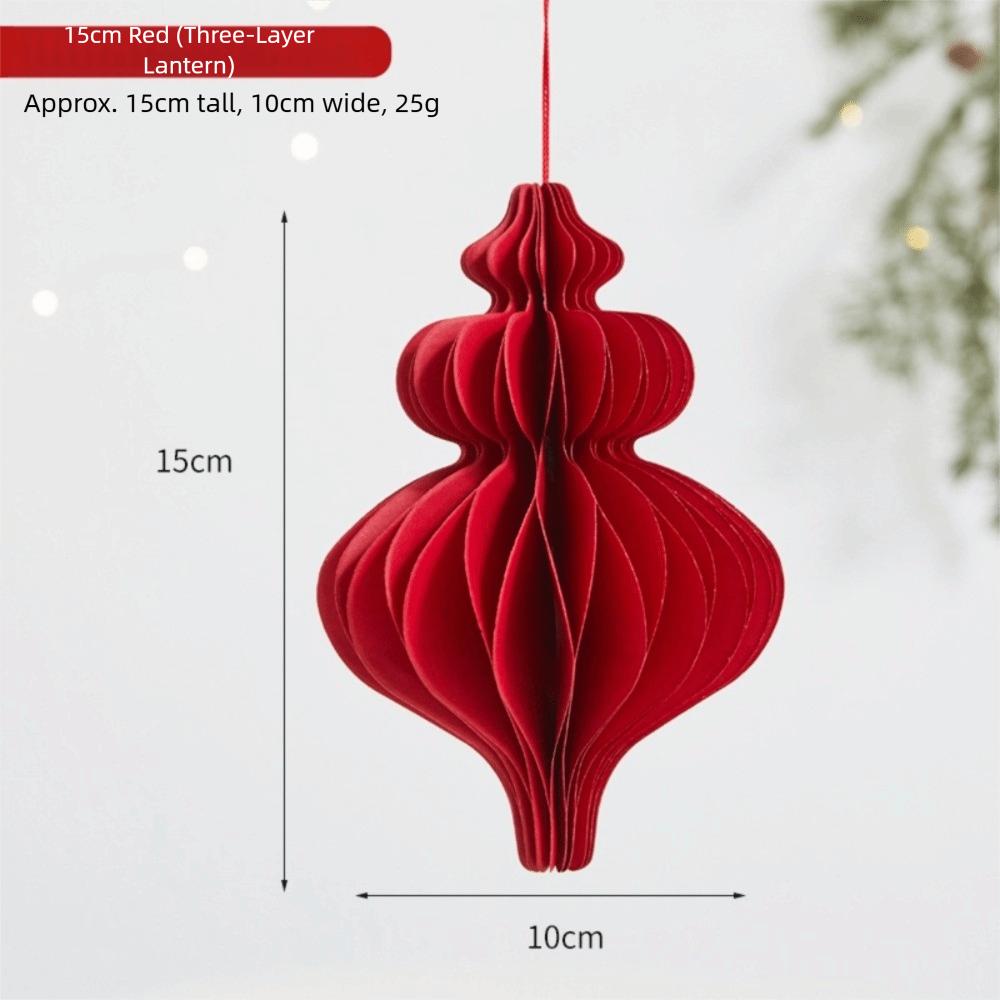 2026 Red Honeycomb New Year Decorations with Tassel Paper Christmas Tree Ornament Hanging Style Christmas Balls Patio Decor