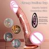 Remote Control Soft Penis Vibrator Realistic Dildo Sex Toy For Woman Telescopic Dick Toy Artificial G Spot Thrusting Sexy Toy