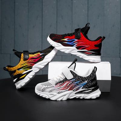 Kids Flame Shoes Outdoor Sports Boys' Shoes Casual Girls' Shoes Children's Lightweight Elastic Shoes