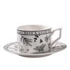 Exquisite Retro Floral Black & White Coffee Cup Set - Luxury Summer Gift Box