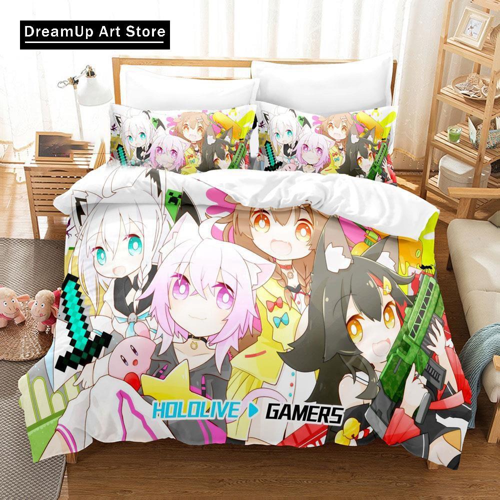 3d Print Anime Nekomata Okayu Bedding Set Boys Girls Twin Queen Size Duvet Cover Pillowcase Bed Kids Adult Fashion Home Textiles