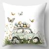 Short Plush Material Pillowcasehappy Easter Decoration Pillowcase Home Festive Decoration Flower Butterfly Rabbit Egg Print Livi
