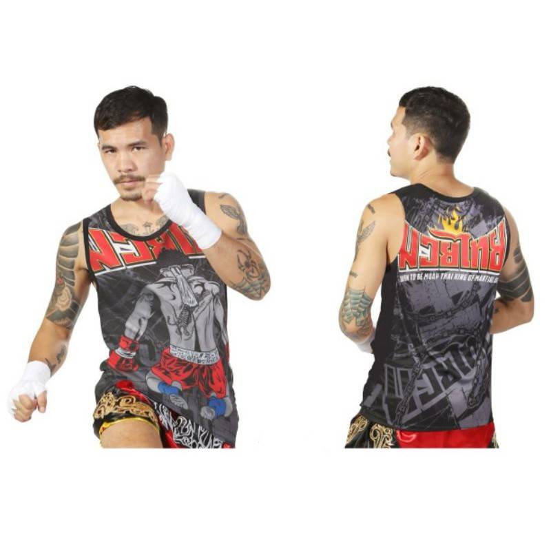 Mesh Tank Top Printed Screen Muay Thai Kick Boxing Thailand Men Women Fish Net Tshirt Sleveless 4