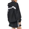 Adidas Color Block Striped Logo Print Hooded Jacket Women Jackets Black GT9754