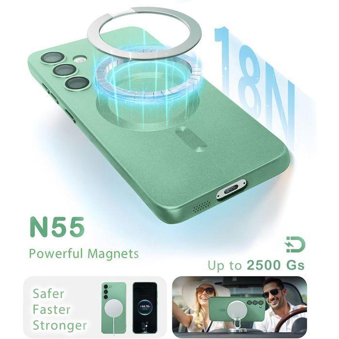 Coque de Protection - BOOLING - Samsung Galaxy A17 5G/4G - avec Anneau Magnétique Vert - 2 Verres Trempés
