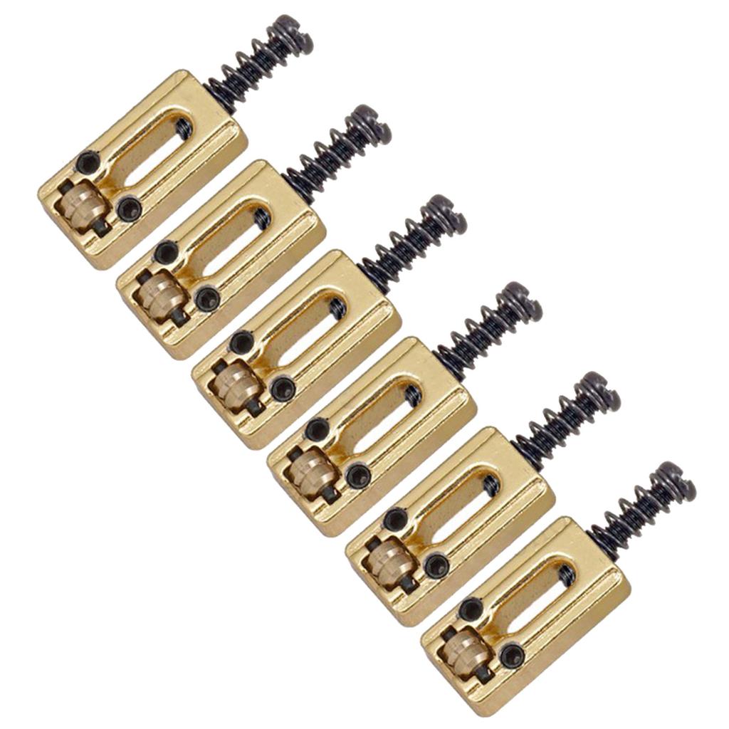 6 Pcs Guitar Tremolo Bridge Saddles Electric Guitar Replacement Bridge Saddle Metal 6 String Roller Saddles Guitar Parts