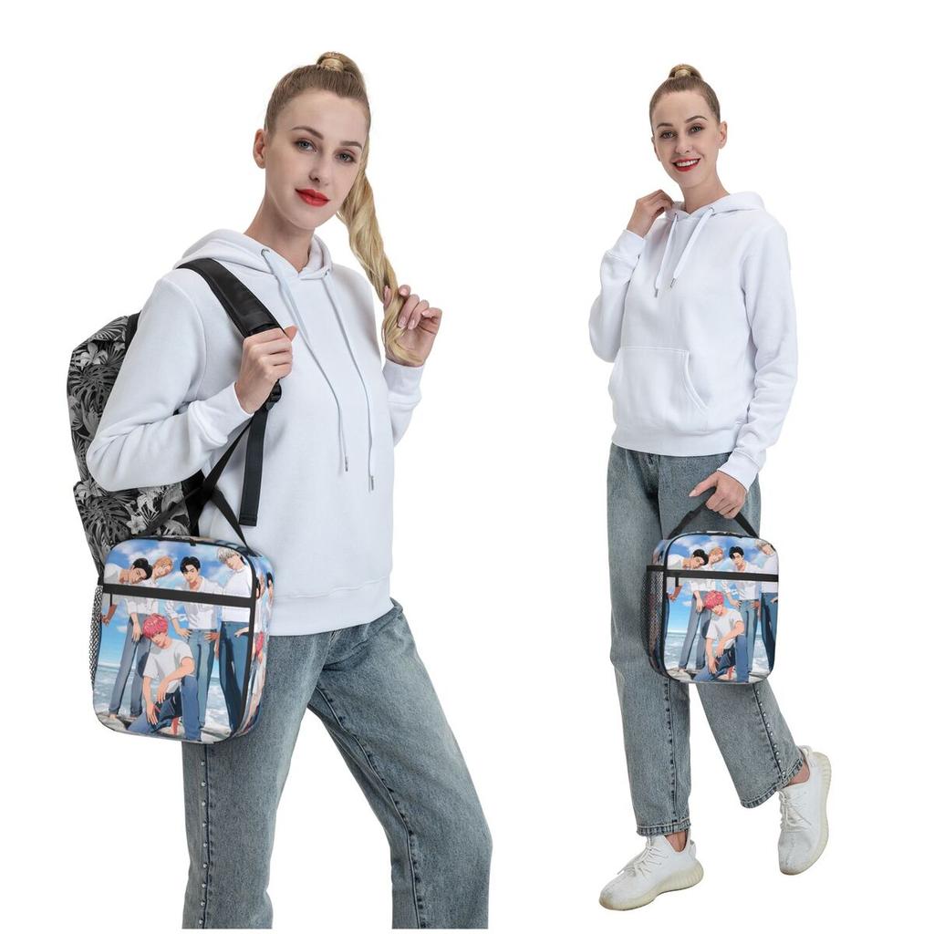 Kpop PLAVE Caligo Pt Insulated Lunch Bag for Women Kids Portable Food Boxes Thermal Lunch Box Tote