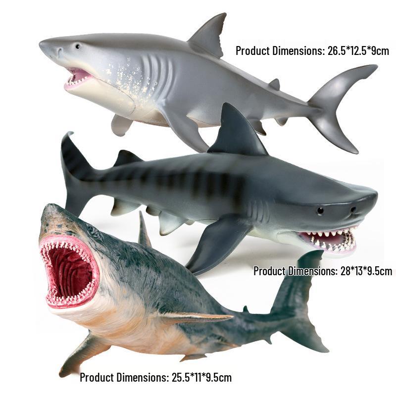 Marine Animal Simulation Model Figures: Shark, Dolphin, Hammerhead, Crab, Squid, Starfish for Kids' Education