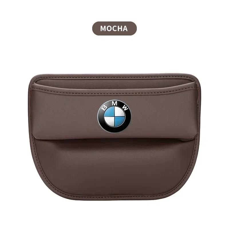 For BMW M Leather Car Seat Side Storage Pocket Suede Gap Filler Organizer Box for BMW E46 E85 E60 F10 E39 F30 E36 F20 E87 E90 E7