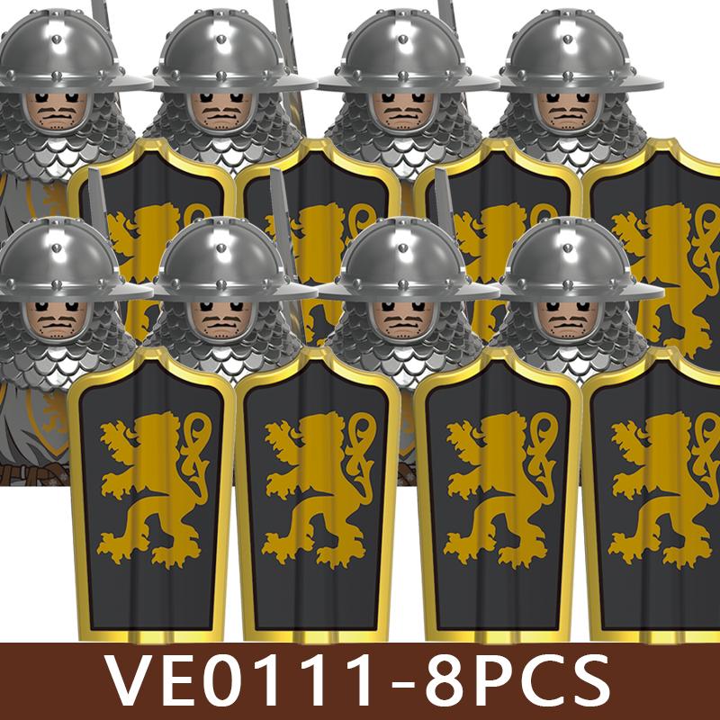 Castello Medievale Cavalieri Soldato Figure Blocchi da Costruzione Fanteria Legione Impero Guerriero Arco Spada Casco Milizia Mattoncini Giocattolo Regali