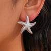Star Starfish Stud Earrings Geometric Korean Style Earrings Cute Starfish Ear Studs  Beach Vacation