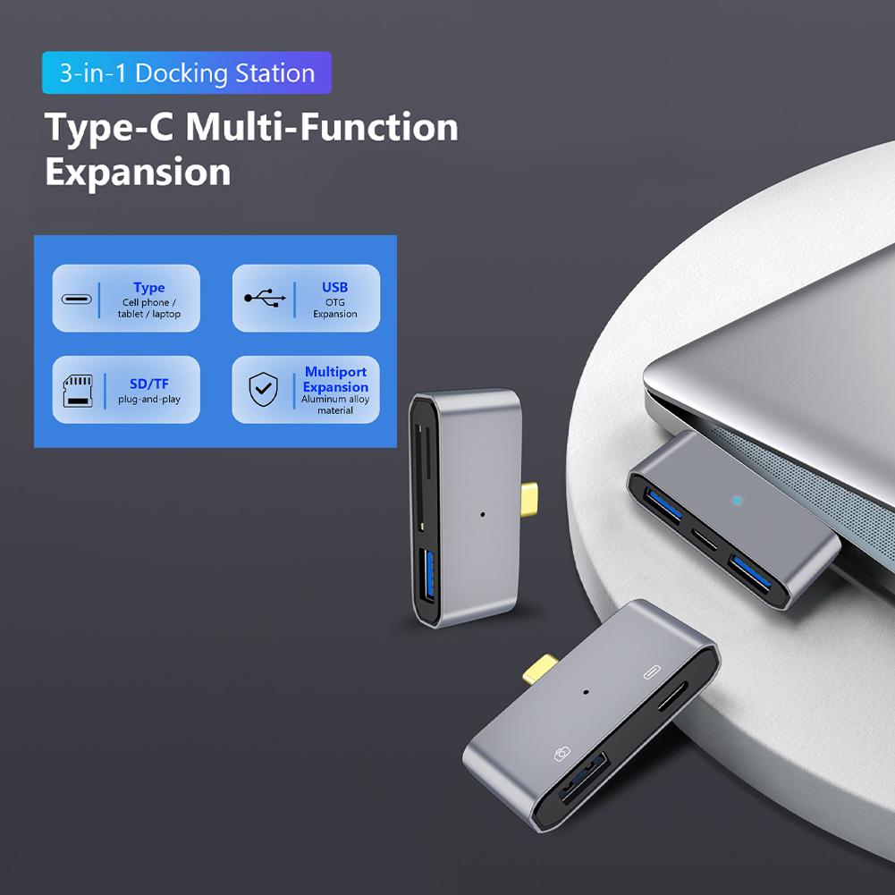 

Док-станция 3-в-1 типа C, многофункциональное расширение OTG для USB PD типа C для сотового ноутбука, вкладка M0W8