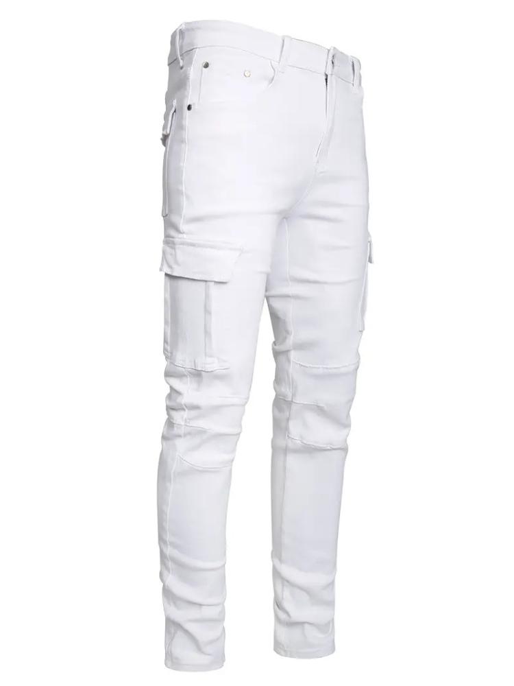 

Мужские брюки карго с множеством карманов, регулируемой талией, повседневные рабочие брюки серого, черного, белого, красного, хаки цветов XL белый