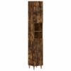 Bathroom Cabinet with Open Shelf ALKMAAR Smoked Oak
