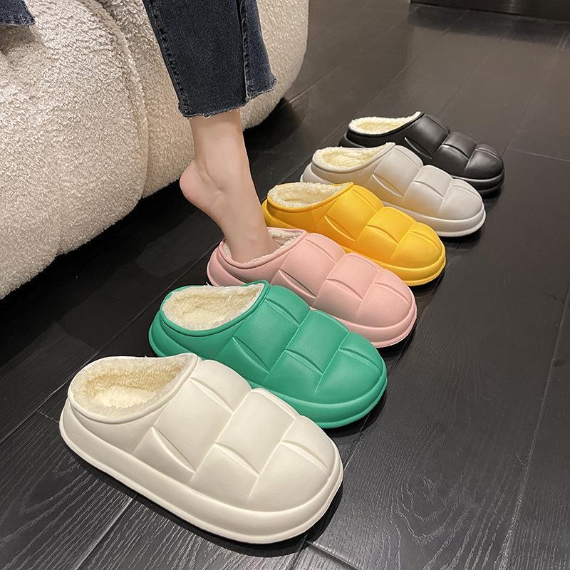 Cotton slippers women's winter bag and indoor men's home non-slip thick bottom warm