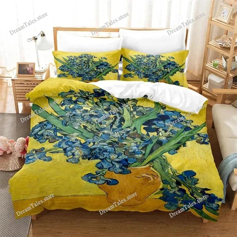 Monet Van Gogh Style Sky Oil Painting Bedding Set Duvet Cover 3d Bedding Fashion Design Decoration King Duvet Cover Set