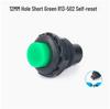 12mm DS-502 Round Head Non-Locking Momentary Button Switch, Self-Resetting, Normally Open, in Red, Yellow, Blue, and White