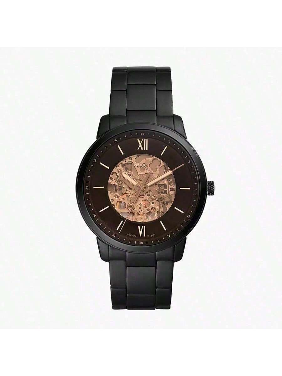 

**Автоматические часы Neutra для мужчин**: бежевый круглый циферблат, темно-коричневый кожаный ремешок, универсальный повседневный деловой подарок на день рождения для парней, отцов. ME3184 коричневый