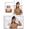 Women Fingerless Mittens Convertible Flip Top Gloves Lovely Cat Plush Soft Faux Furs Gloves for Girls