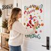Holiday Shop Window Displays Christmas Santa Claus and Colorful Lights Wall Stickers Removable PVC Decal Peel Easy Stickers Stick Art Decor for Home