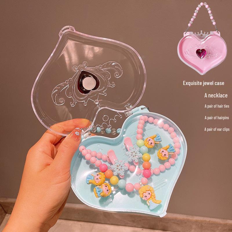 Children's Cute Cartoon Fruit Pendant Bracelet Set with Lucky Dragon - Birthday Gift Box