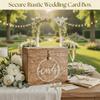 Wedding Card Box with Card Slit and Lock 12"X10"X4.5"- Card Box for Weddings, Receptions,  Baby Showers, Honeymoon Funds WBKH (Burnt)