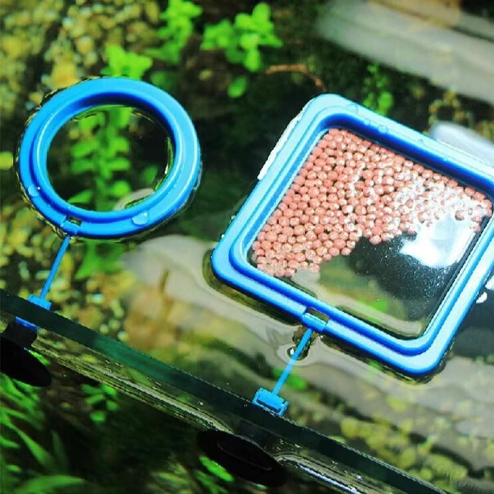2pcs Buoyancy Design Fish Tank Feeder Suction Cup Floating Food Tray  Feeding Accessory