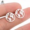 Cute Ballet Earings Women Jewelry Minimalist Puzzle Dinosaur Map Wave Cat Stainless Steel Stud Earrings Girls Pendientes