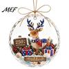 Acrylic Holiday Decorations 250 Anniversary USA Sea Glass Christmas Ornament, 1776-2026 Patriotic Faux Crystal Season Party Ornament Clear Keepsake,