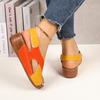 Women's Color Block Thick-Soled Sandals, Versatile Open-Toe Classic Summer Shoes, Women Shoes
