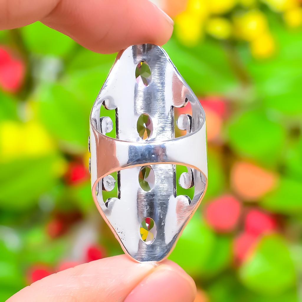 Natural Amethyst Gemstone Handmade 925 Sterling Silver Ring Size 8.5 A2v90