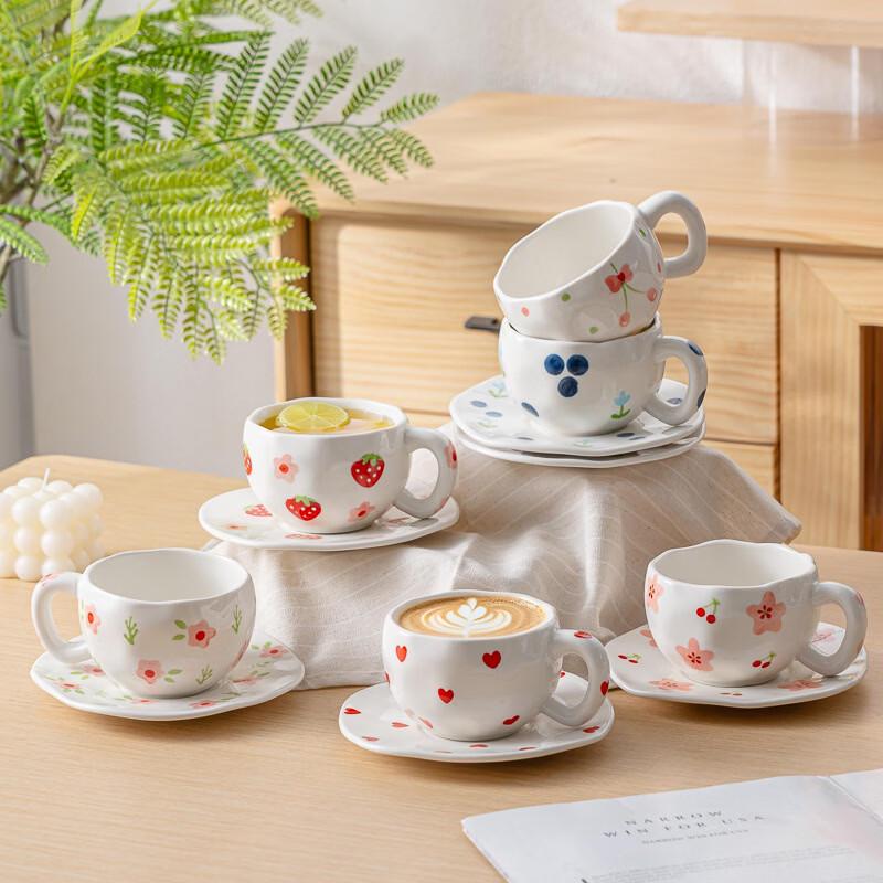 Creative Cloud Ceramic Coffee Cup and Saucer Set