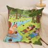 Cute Squirrel Cushion Cover Silky Short Plush Sofa Pillow Cover Hidden Zipper Soft Dustproof Case for Home Decor