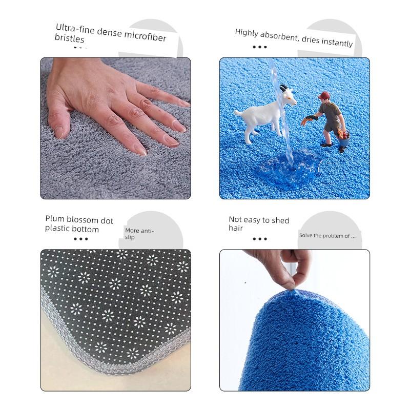 Bathroom Floor Mat, Water-Absorbent, Non-Slip Mat for Bathroom Entrance, Toilet Doorway, Kitchen Door Mat, Household Carpet, Bathroom Mat