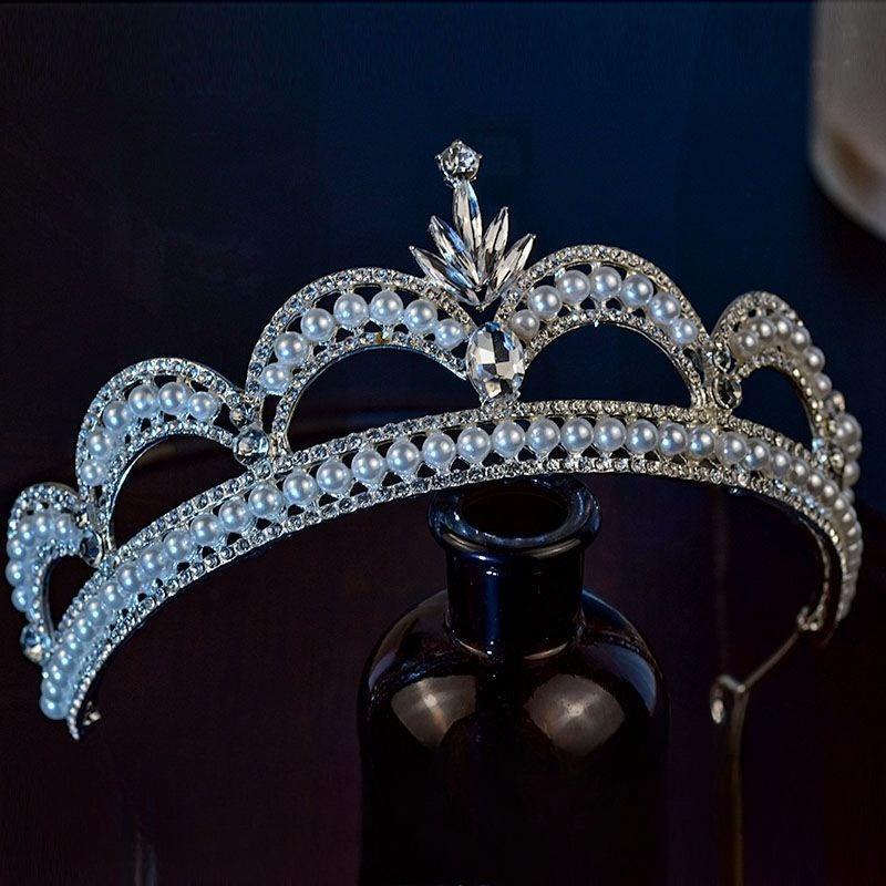 Hochzeitsstil Braut Hochzeit Kopfschmuck Hochzeitskleid Japanisch und Koreanisch Perlenkrone Frauen Erwachsene Zeremonie Haarschmuck