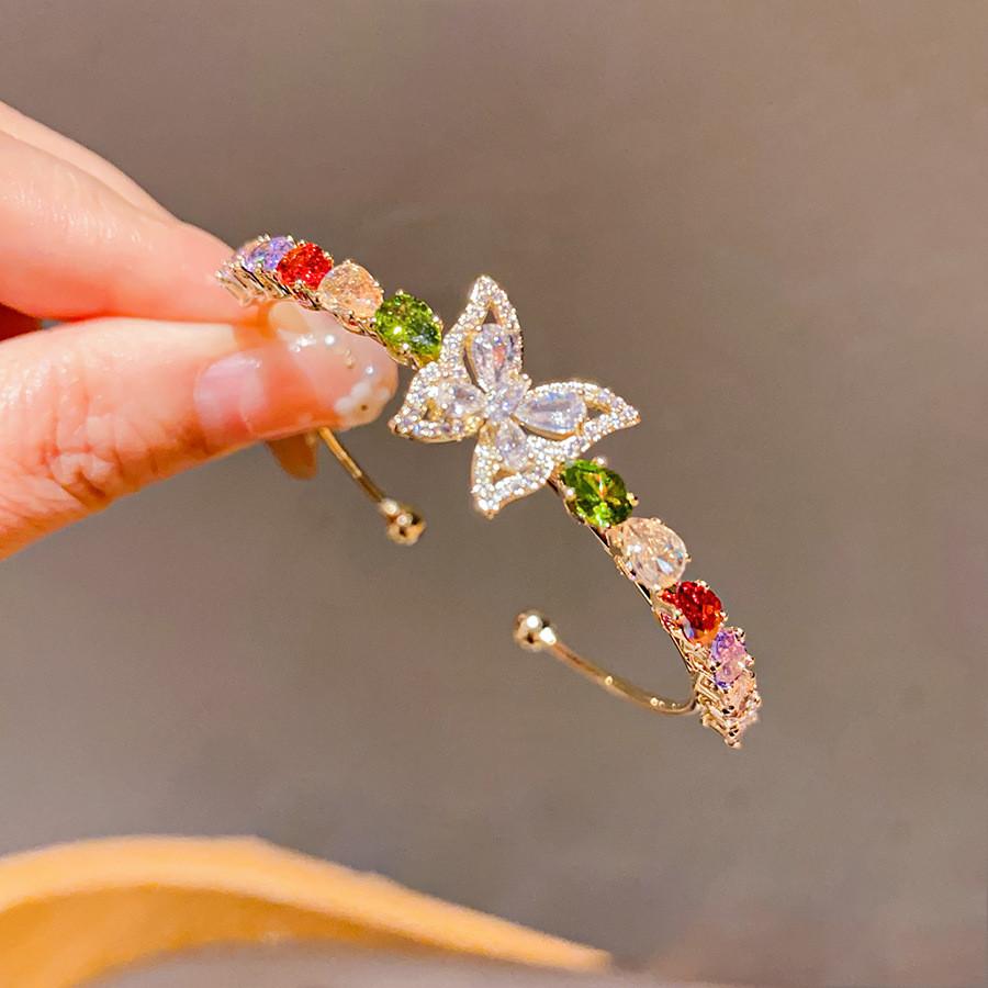 Animal Butterfly Fashion Bracelet With Zircon Stones For Womens Jewelry Accessory