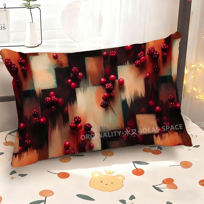 Berries-Inspired Patterned Pillowcase Suitable For Sofa Bedroom Car Pillow Cover Cushion Rectangular Back Cushion
