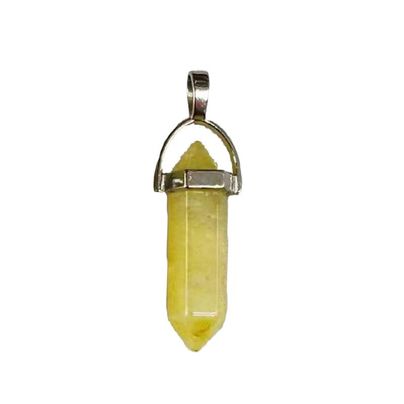 Hexagonal Stone Double-Point Pendant Sweater Chain