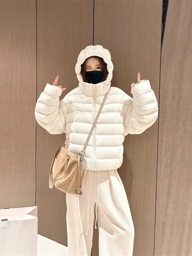 Super good-looking ribs cotton-padded clothes women's year hooded short small warm cotton-padded clothes cotton-padded jackets turtle back w