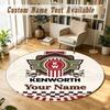 Round Rug Custom NameKenworth Pattern Non Slip Carpet Home Floor Decor