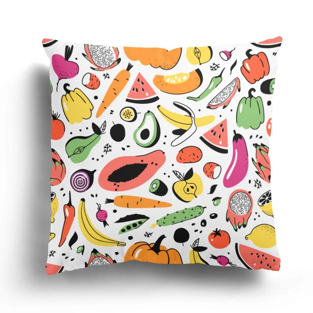 Cartoon Fruit Series Lemon Banana Watermelon Orange Pillowcase Cushion Cover Home Decor Sofa Moda