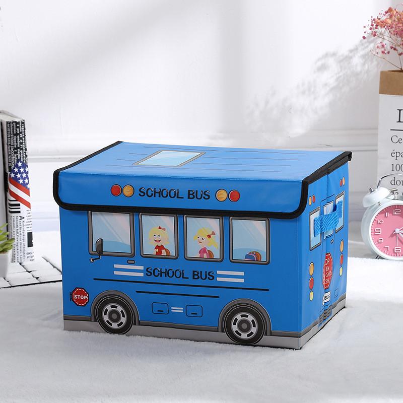 Fabric Storage Bin With Foldable Cover For Car Organizing And Home Use