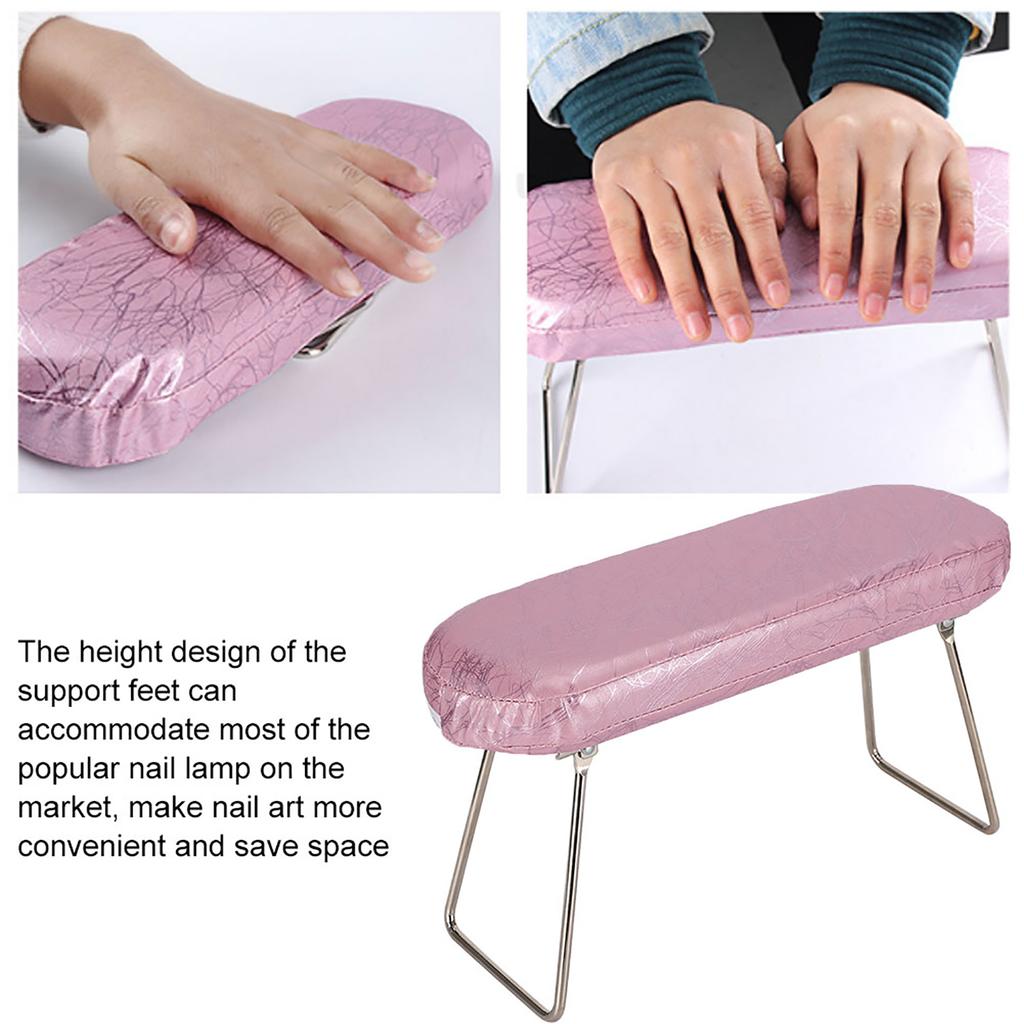 Nail Art Hand Pillow PU Leather Manicure Arm Rest Cushion With Bracket