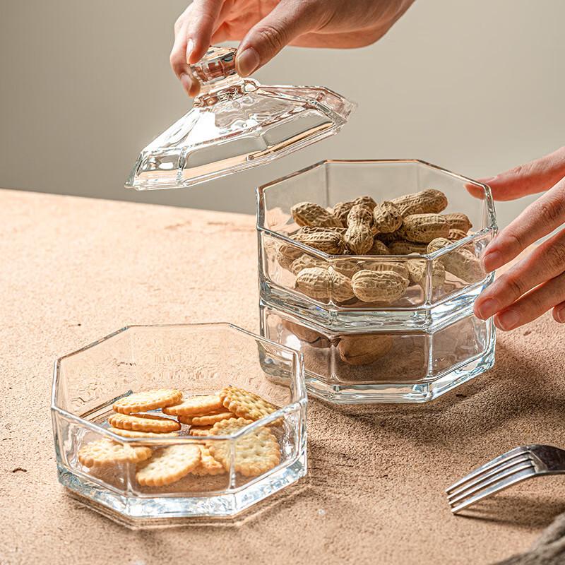 Changbaosen Stackable 3-Tier Glass Fruit Cake Dessert Tray with Lid